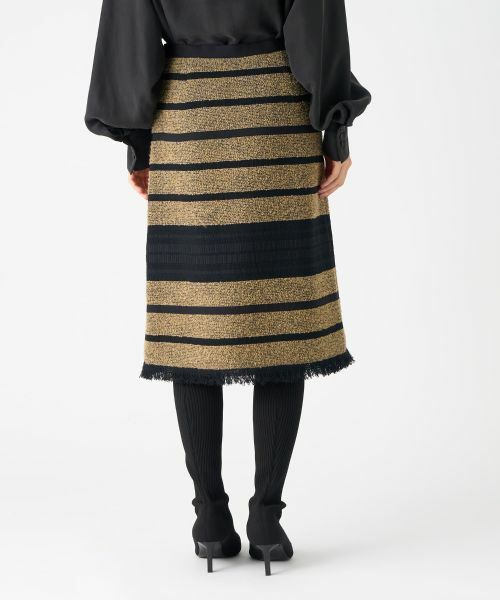 LANVIN COLLECTION / ランバン コレクション ロング・マキシ丈スカート | パネルボーダーツィードスカート | 詳細4