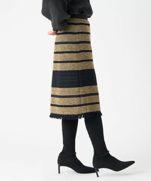 LANVIN COLLECTION / ランバン コレクション ロング・マキシ丈スカート | パネルボーダーツィードスカート | 詳細5