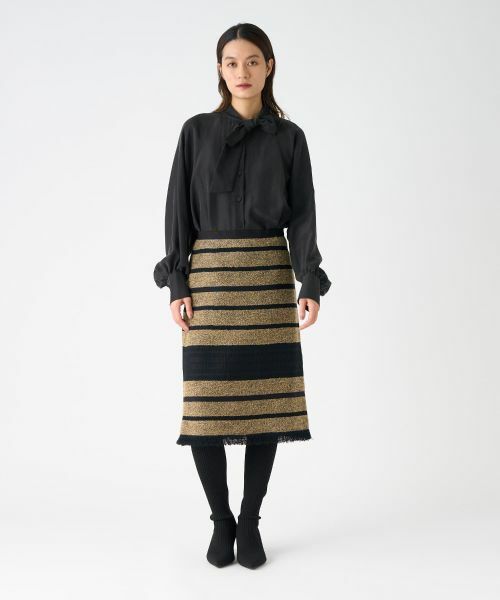 LANVIN COLLECTION / ランバン コレクション ロング・マキシ丈スカート | パネルボーダーツィードスカート | 詳細6