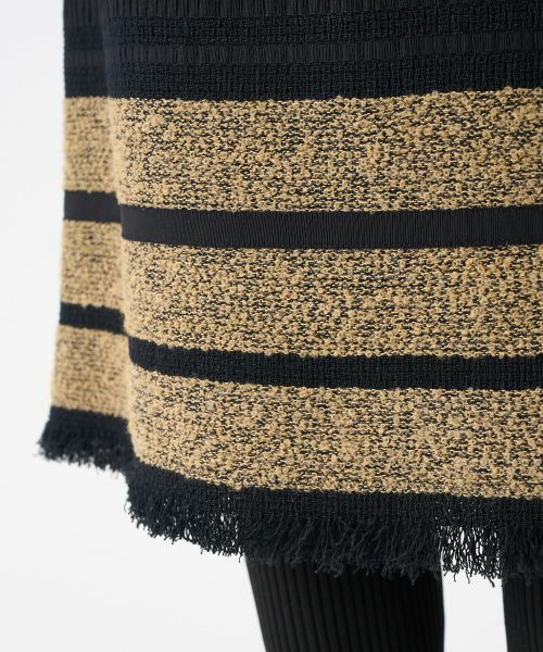 LANVIN COLLECTION / ランバン コレクション ロング・マキシ丈スカート | パネルボーダーツィードスカート | 詳細8