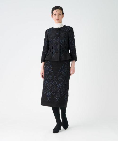 LANVIN COLLECTION / ランバン コレクション テーラードジャケット | JLウォール柄モールジャガードジャケット | 詳細11