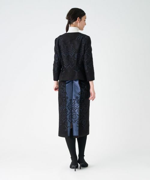 LANVIN COLLECTION / ランバン コレクション テーラードジャケット | JLウォール柄モールジャガードジャケット | 詳細13