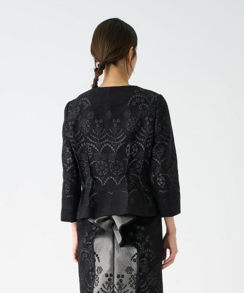 LANVIN COLLECTION / ランバン コレクション テーラードジャケット | JLウォール柄モールジャガードジャケット | 詳細2