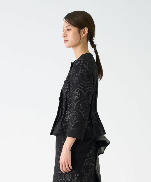 LANVIN COLLECTION / ランバン コレクション テーラードジャケット | JLウォール柄モールジャガードジャケット | 詳細3