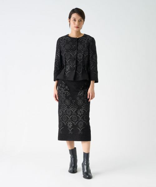 LANVIN COLLECTION / ランバン コレクション テーラードジャケット | JLウォール柄モールジャガードジャケット | 詳細4