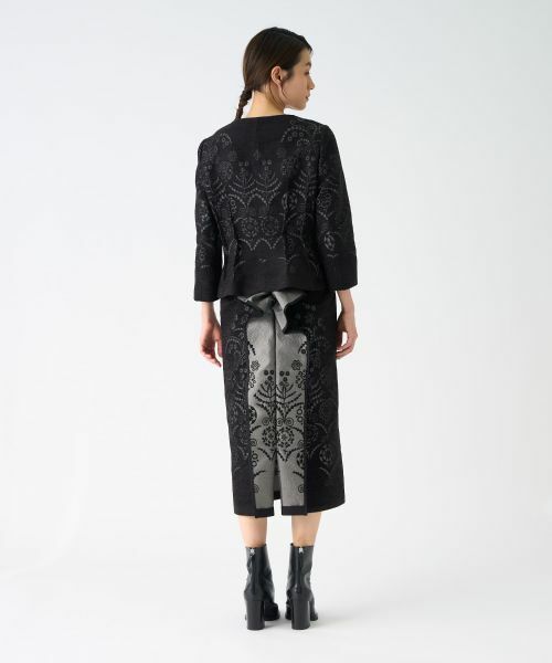 LANVIN COLLECTION / ランバン コレクション テーラードジャケット | JLウォール柄モールジャガードジャケット | 詳細6