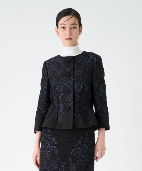 LANVIN COLLECTION / ランバン コレクション テーラードジャケット | JLウォール柄モールジャガードジャケット | 詳細7