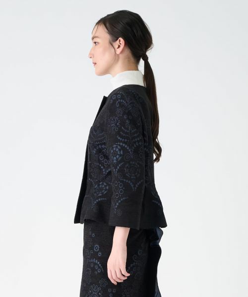 LANVIN COLLECTION / ランバン コレクション テーラードジャケット | JLウォール柄モールジャガードジャケット | 詳細8