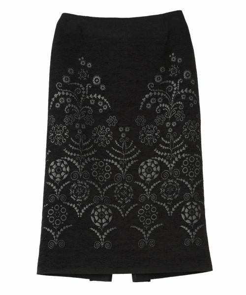 LANVIN COLLECTION/ランバン コレクション JLウォール柄モールジャガードスカート ブラック配色 38 LANVIN COLLECTION/ランバン コレクション JLウォール柄モールジャガードスカート ブラック配色 38