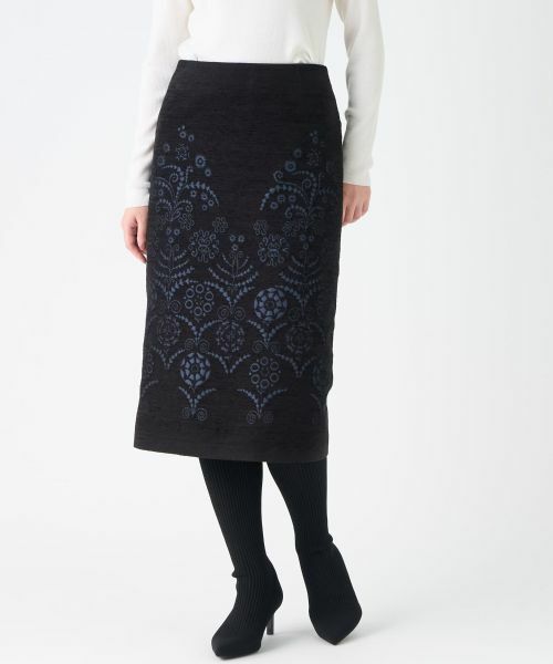 LANVIN COLLECTION / ランバン コレクション ロング・マキシ丈スカート | JLウォール柄モールジャガードスカート | 詳細1