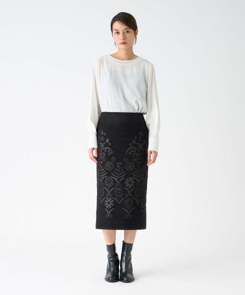 LANVIN COLLECTION / ランバン コレクション ロング・マキシ丈スカート | JLウォール柄モールジャガードスカート | 詳細11