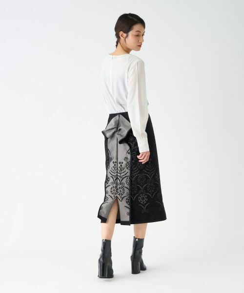 LANVIN COLLECTION / ランバン コレクション ロング・マキシ丈スカート | JLウォール柄モールジャガードスカート | 詳細13