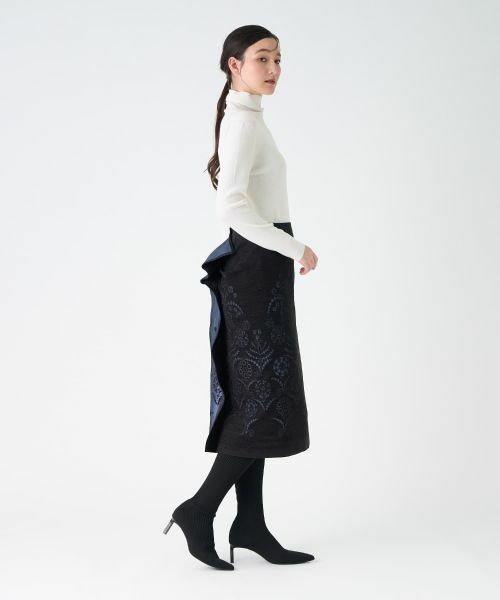 LANVIN COLLECTION / ランバン コレクション ロング・マキシ丈スカート | JLウォール柄モールジャガードスカート | 詳細5