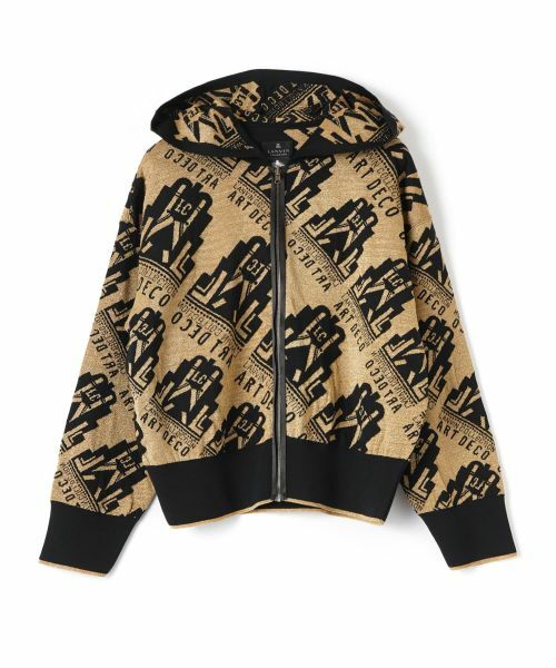 LANVIN COLLECTION/ランバン コレクション ART DECOジャカードフーディー ブラック 38 LANVIN COLLECTION/ランバン コレクション ART DECOジャカードフーディー ブラック 38