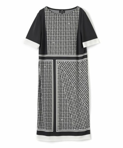 LANVIN COLLECTION / ランバン コレクション ドレス | プリントワンピース(ブラック配色)