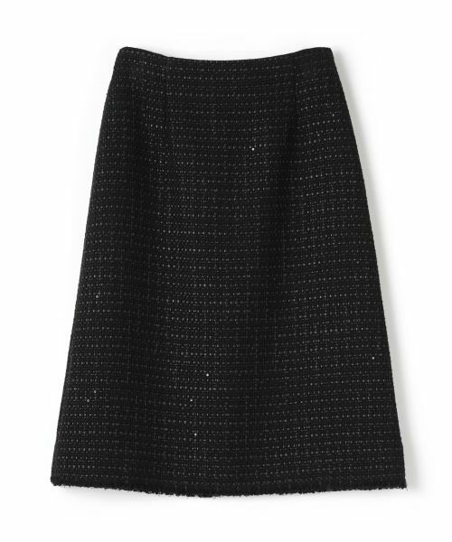 LANVIN COLLECTION / ランバン コレクション ロング・マキシ丈スカート | バスケットツィードスカート(ブラック)