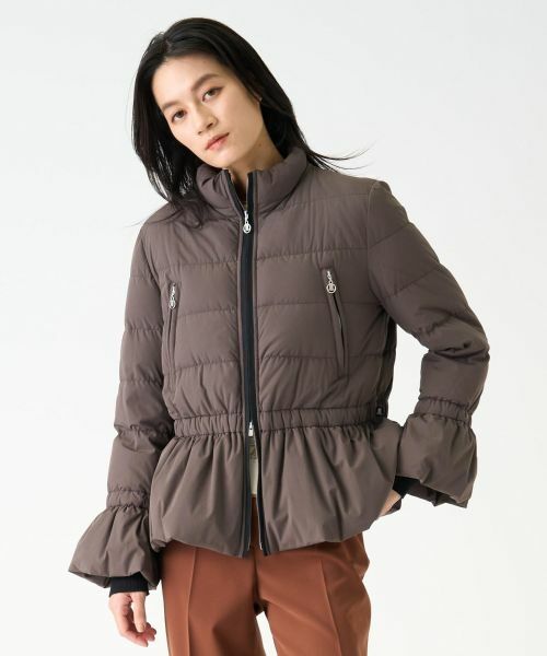 LANVIN COLLECTION / ランバン コレクション テーラードジャケット | ストレッチタフタペプラムダウンジャケット | 詳細5