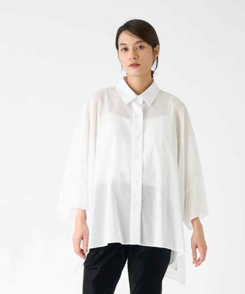 LANVIN COLLECTION / ランバン コレクション シャツ・ブラウス | 綿ナチュラルストレッチブラウス | 詳細1