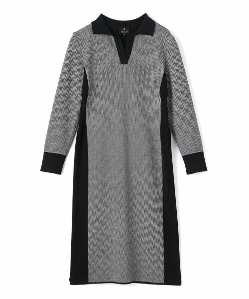 LANVIN COLLECTION/ランバン コレクション スピリートニットワンピース ブラック配色 40 LANVIN COLLECTION/ランバン コレクション スピリートニットワンピース ブラック配色 40