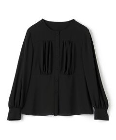 【美品】ランバンコレクション　長袖ブラウス・フレアスリーブ・ラッフル・比翼仕立て 美品】ランバンコレクション 長袖ブラウス・フレアスリーブ