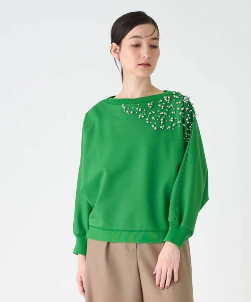 あ*す様 ランバンコレクション☆ ノースリーブニット☆ぶラック&ベージュ セール】 パイピングニットワンピース （ドレス）｜LANVIN