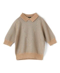 半袖襟付きニット