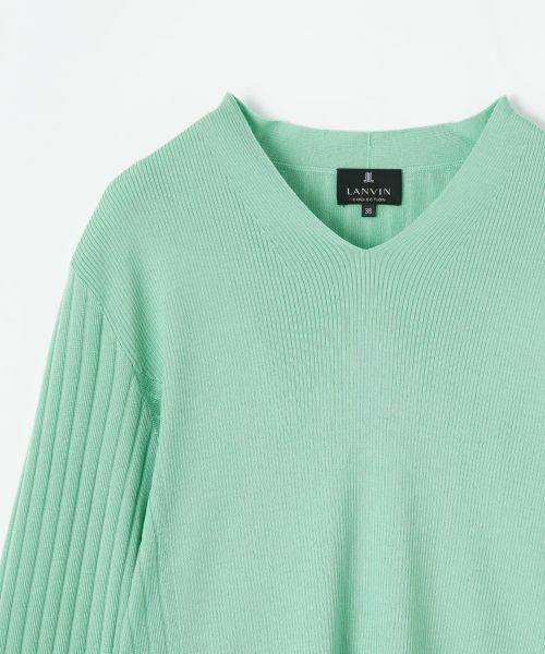 LANVIN COLLECTION / ランバン コレクション ニット・セーター | リブ針抜き総針ニット | 詳細7