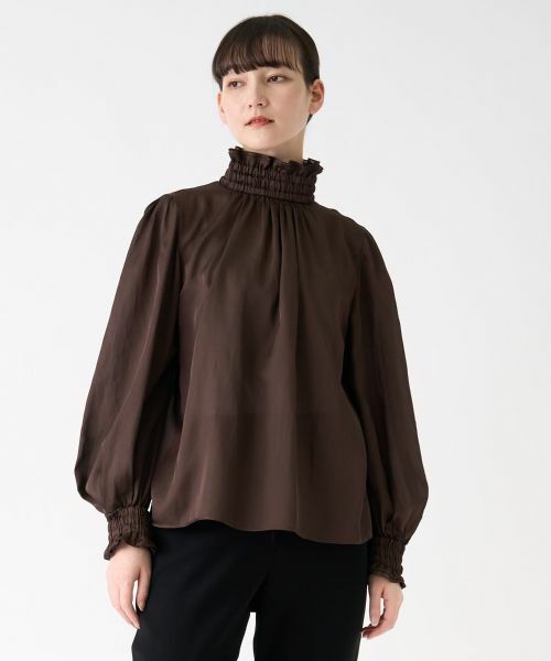 LANVIN COLLECTION / ランバン コレクション シャツ・ブラウス | ハイネックギャザーブラウス | 詳細1