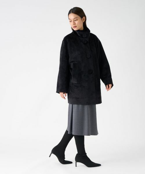 LANVIN COLLECTION / ランバン コレクション その他アウター | ベロアボンディングコート | 詳細5