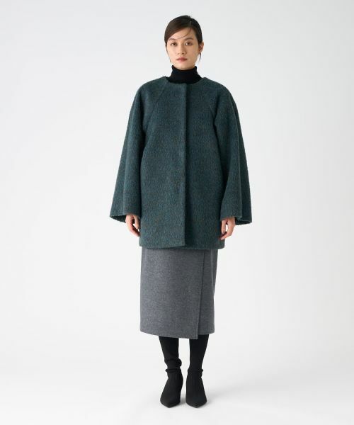 LANVIN COLLECTION / ランバン コレクション その他アウター | アルパカウール メランジシャギーコート | 詳細1