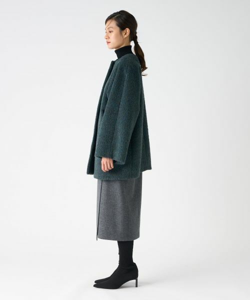 LANVIN COLLECTION / ランバン コレクション その他アウター | アルパカウール メランジシャギーコート | 詳細2