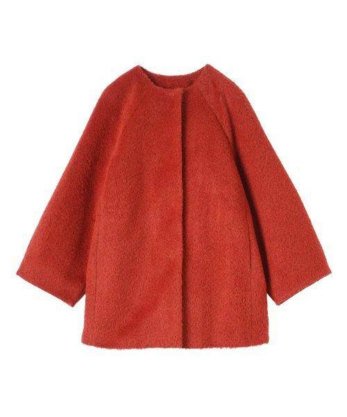 LANVIN COLLECTION/ランバン コレクション アルパカウール メランジシャギーコート オレンジ 38