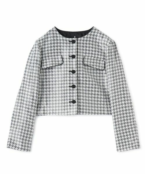LANVIN COLLECTION / ランバン コレクション テーラードジャケット | 千鳥格子ジャケット(ブラック配色)