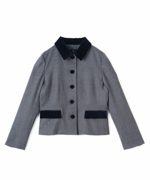 LANVIN COLLECTION/ランバン コレクション ウールサキソニージャケット チャコールグレー 36 LANVIN COLLECTION/ランバン コレクション ウールサキソニージャケット チャコールグレー 36