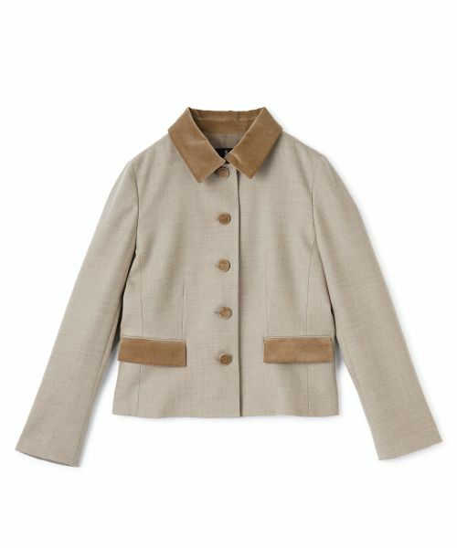 LANVIN COLLECTION/ランバン コレクション ウールサキソニージャケット ベージュ 40 LANVIN COLLECTION/ランバン コレクション ウールサキソニージャケット ベージュ 40