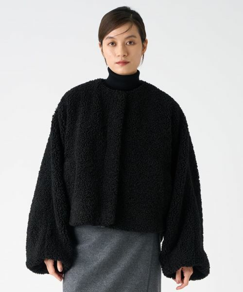 LANVIN COLLECTION / ランバン コレクション テーラードジャケット | ポリエステルフェアムートンジャケット | 詳細1