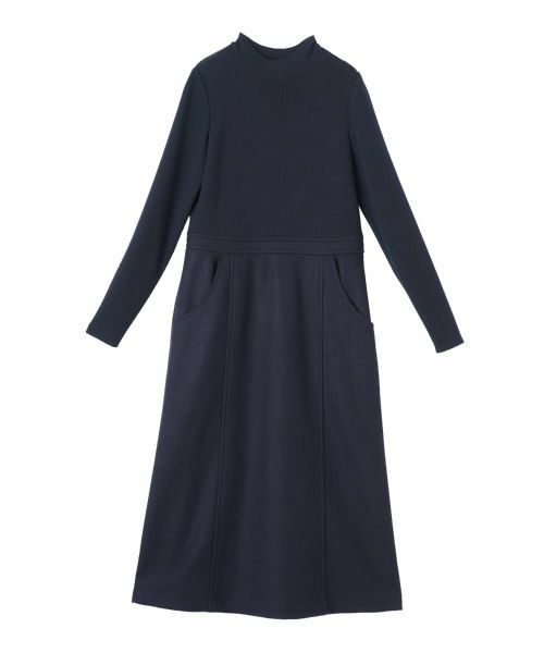 LANVIN COLLECTION / ランバン コレクション ドレス | ウールニットワンピース(ネイビー)