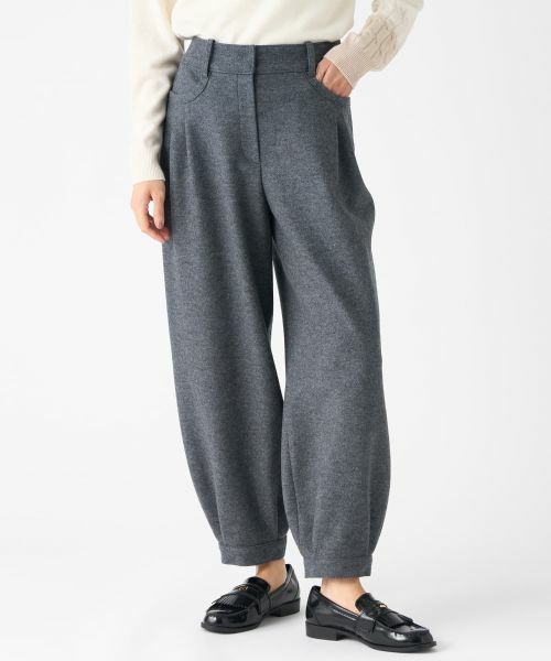 LANVIN COLLECTION / ランバン コレクション その他パンツ | ハードメルトンスムースパンツ | 詳細1