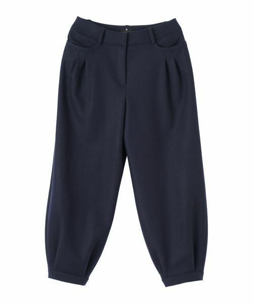 LANVIN COLLECTION / ランバン コレクション その他パンツ | ハードメルトンスムースパンツ(ネイビー)