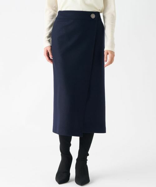 LANVIN COLLECTION / ランバン コレクション ロング・マキシ丈スカート | ウールニットラップスカート | 詳細1