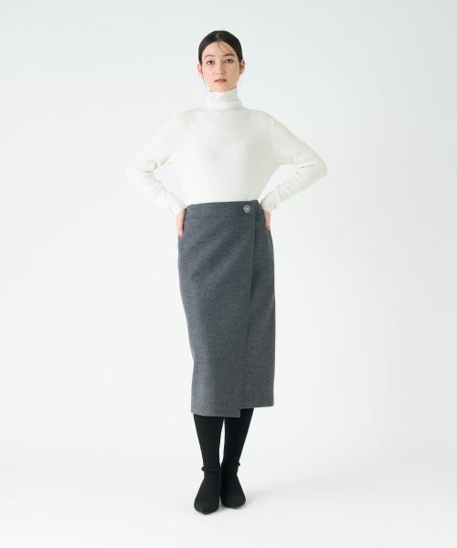 LANVIN COLLECTION / ランバン コレクション ロング・マキシ丈スカート | ウールニットラップスカート | 詳細11