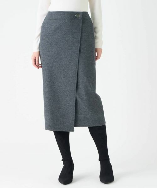 LANVIN COLLECTION / ランバン コレクション ロング・マキシ丈スカート | ウールニットラップスカート | 詳細6