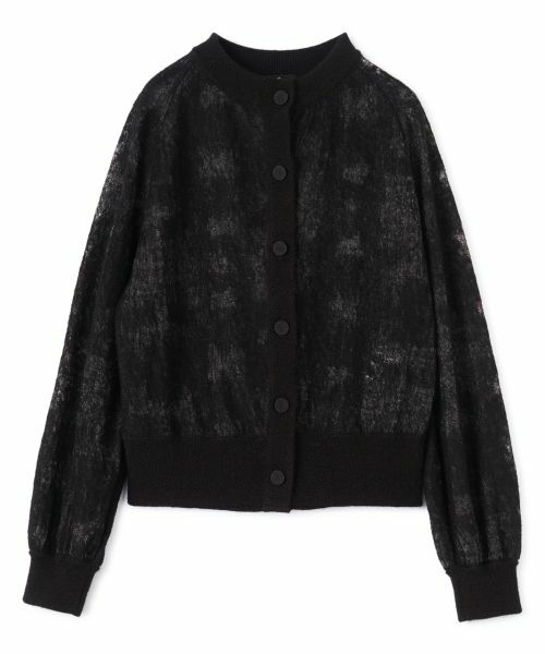 LANVIN COLLECTION / ランバン コレクション カットソー | ウールジャカード先染カーディガン（ブラック）