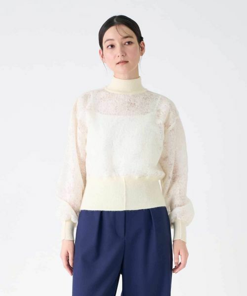 LANVIN COLLECTION / ランバン コレクション カットソー | ウールジャカード先染カットソー | 詳細1