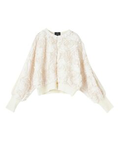 LANVIN COLLECTION / ランバン コレクション ニット・セーター | メリノウール チュールドッキングカーディガン