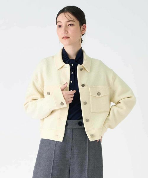 LANVIN COLLECTION / ランバン コレクション テーラードジャケット | 7ゲージ・天竺ニットジャケット | 詳細1