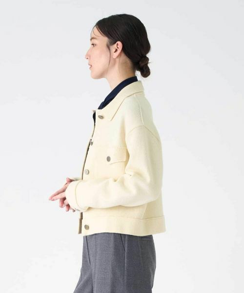 LANVIN COLLECTION / ランバン コレクション テーラードジャケット | 7ゲージ・天竺ニットジャケット | 詳細2