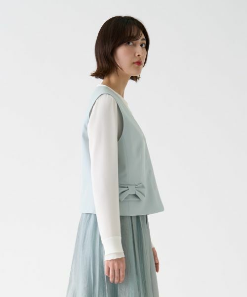 LANVIN COLLECTION / ランバン コレクション テーラードジャケット | ウールリボンベスト | 詳細2