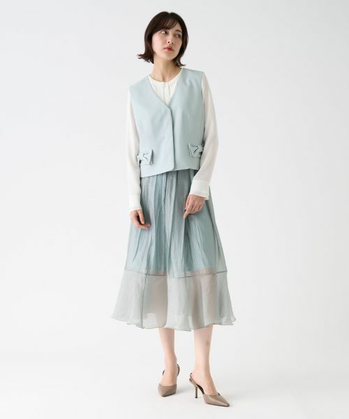 LANVIN COLLECTION / ランバン コレクション テーラードジャケット | ウールリボンベスト | 詳細6