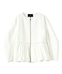 LANVIN COLLECTION / ランバン コレクション テーラードジャケット | ペプラムタフタニットジャケット